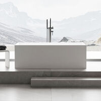 Badewanne Bernstein Luna Stone freistehend Mineralguss Weiß 170x72cm