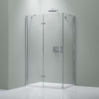 BERNSTEIN Eckdusche 80x100 Cm Mit Drehtür – 6 Mm Nano-Glas, Verstellbar, Profil In Chrom