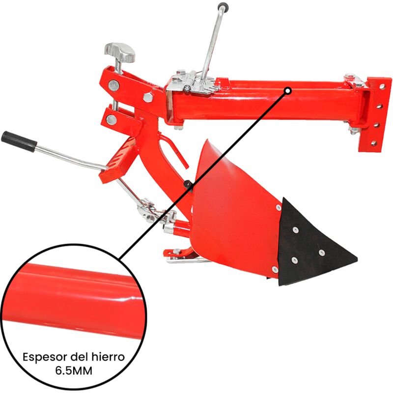 Bricoferr PT600060 - Verterdera Réversible Pour Motobineuse - Charrue Rotative Durable