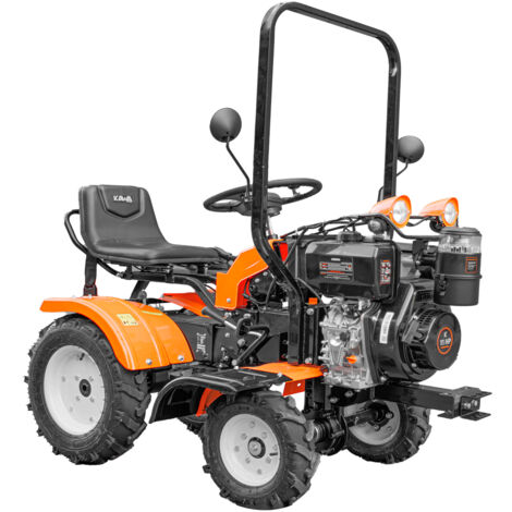 Kawapower Mini Tractor Cultivador 11HP Diesel - Arranque Eléctrico, 4 Velocidades