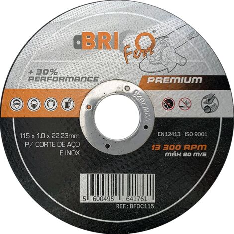 Bricoferr Disco de corte acero Ø 115mm - 10 unidades (1/2)