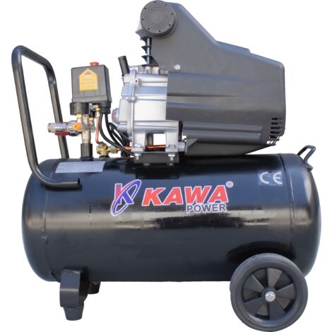 Kawapower Compresor de Aire con Aceite - 2.5HP, 50L, 140L/min, 8 BAR (1/4)