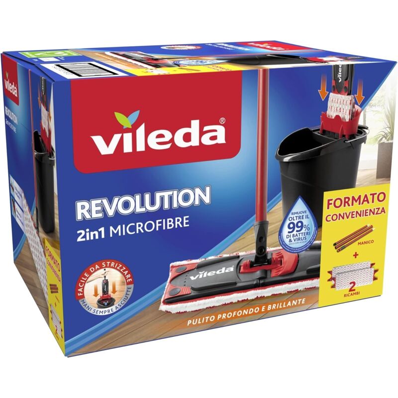 Vileda SuperMocio Box - Set Lavapavimenti Con Secchio, Strizzatore E 3 Fiocchi, Made In Italy - Foto 6