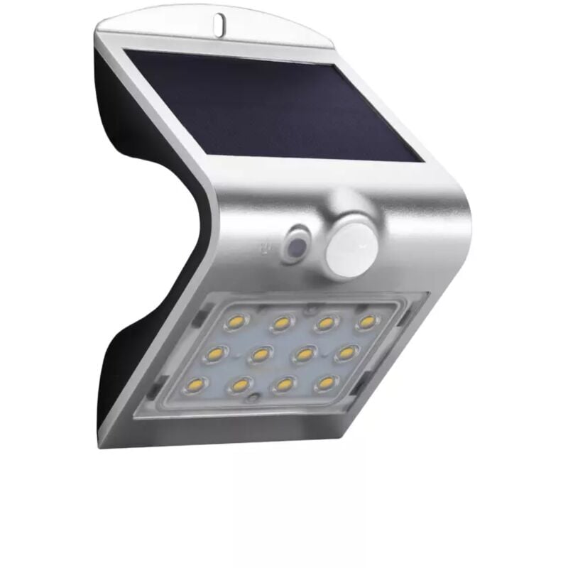 applique arcadia 1.5 silver - applique con pannello solare - 1.5 w 220 l