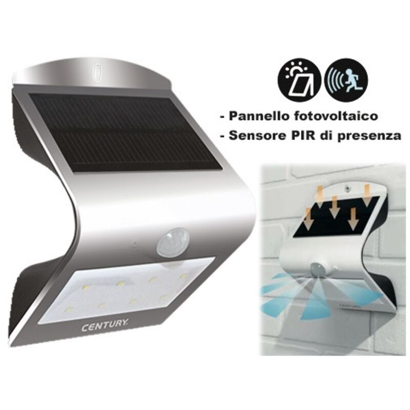 CENTURY - Applique Solar Led Arcadia 6.8 8w 4000k 850 Lm Ip65 - Century