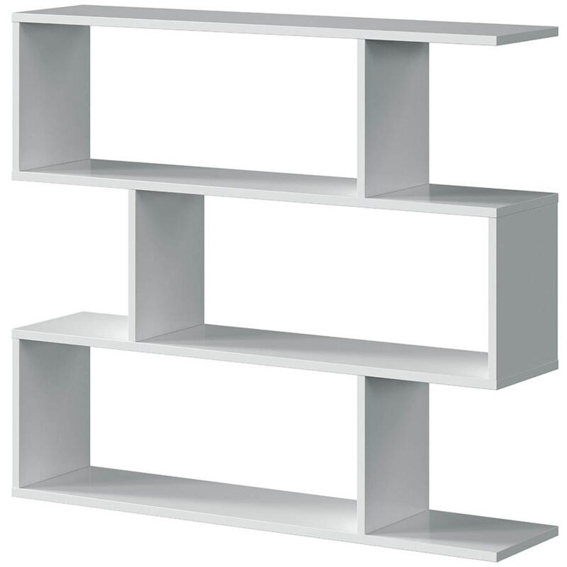 Divisorio Con Libreria Puraday 100x24x188 Cm Bianco - Moderno E Classico, 2 Pezzi
