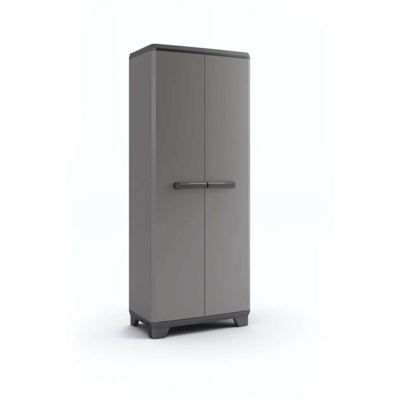 Armadio Utility Keter Più - Colore Grigio, Dimensioni 68x39x166h Cm, Per Riporre Attrezzi E Oggetti Lunghi