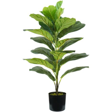 pianta di ficus lyrata in polietilene con 21 foglie, 75 cm
