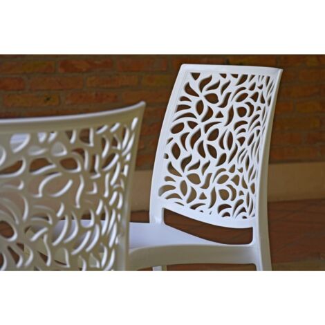 Set da 6 sedie da giardino in polipropilene London Cross NEW GARDEN, beige e bianco | Leroy Merlin
