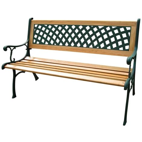 Panchina in Ghisa Legno da Esterno Rombi Panca Arredo Giardino Seduta Terrazzo