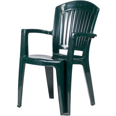 sedia da giardino con schienale medio "comfort vega" in polipropilene verde 58x61x90 cm