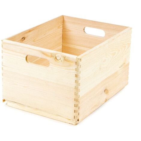 contenitore multiuso in legno "wood box" marrone chiaro 40x30x24 cm