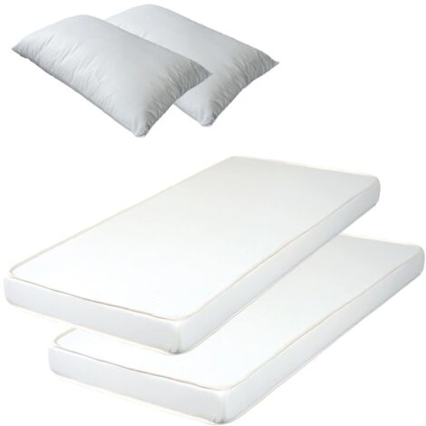 kit due materassi singoli e due cuscini somnus 80x190 cm