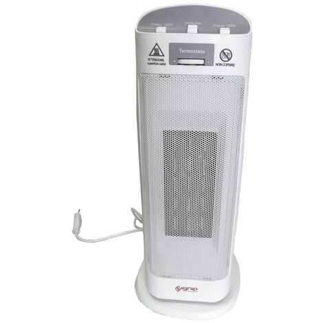 Termoventilatore da bagno scaldino portatile bianco 1000-2000 W