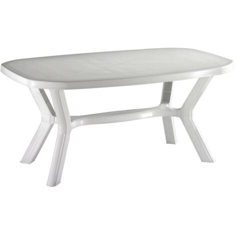 tavolo da esterno "antibe" in polipropilene bianco 160x90x73 cm