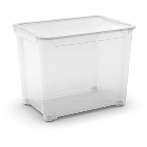 contenitore con coperchio trasparente keter "tbox xl" in plastica 70,2 litri 55,6x39,1x42,2 cm
