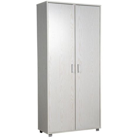 armadio multifunzione bellahome in laminato bianco venato alto 78x35x170 cm
