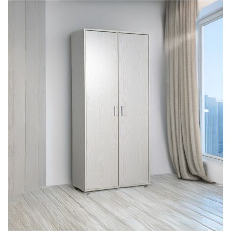 armadio multifunzione bellahome in laminato bianco venato alto 78x35x170 cm