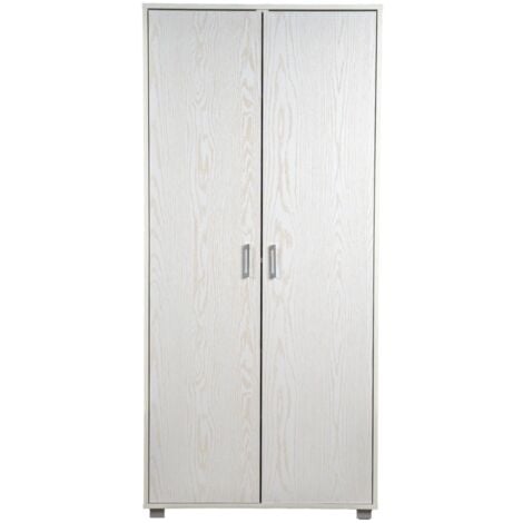 armadio multifunzione bellahome in laminato bianco venato alto 78x35x170 cm