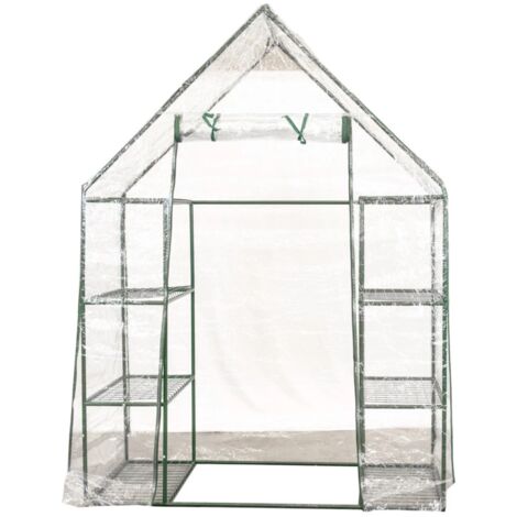 serra da esterno "barbara" con 8 ripiani e telo in pvc, 140x70x190 cm