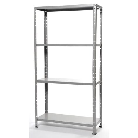 scaffale in kit grima con 4 ripiani in metallo e portata totale 160 kg, 75x30x136 cm