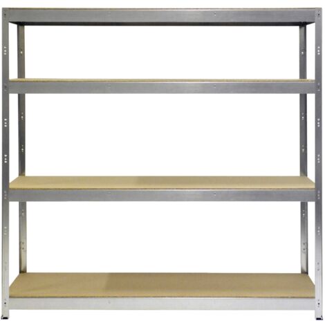 scaffale in metallo e legno "joker" in kit con 4 ripiani, 200x70x200 cm - grima
