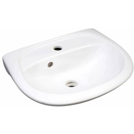 lavabo a terra in ceramica bianco serie idro - 60 cm.