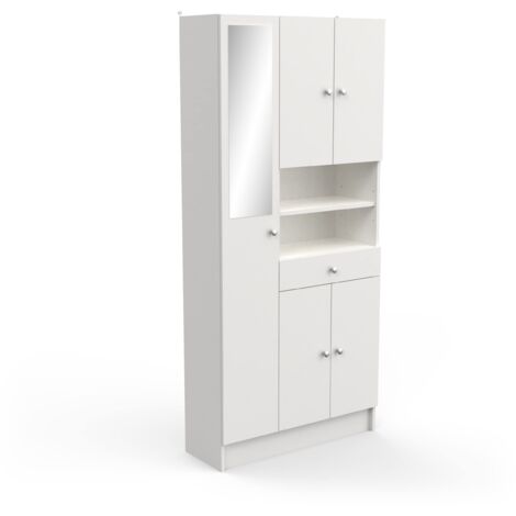 armadio con specchio "bikini" bianco 82x32x180 cm