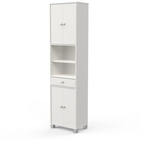 Colonna 2+2Ante 1 Cassetto 2 Nicchie Bco Opaco - Demeyere
