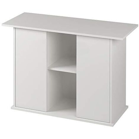 Ferplast Mobile Supporto per Acquario Stand Dubai 100 con Ante e Ripiani, Piedini Regolabili, Piano Resistente All'Acqua, 101 X 41 X H 73 cm, Legno Bianco
