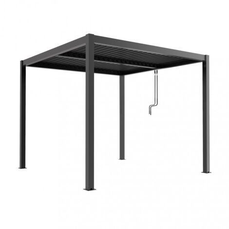 gazebo pergola bioclimatica da esterno elica garden grigio scuro in alluminio - 3x3x2,5 m (1/5)