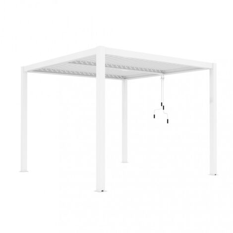 gazebo pergola bioclimatica da esterno elica garden bianca in alluminio - 4x4 m (1/5)