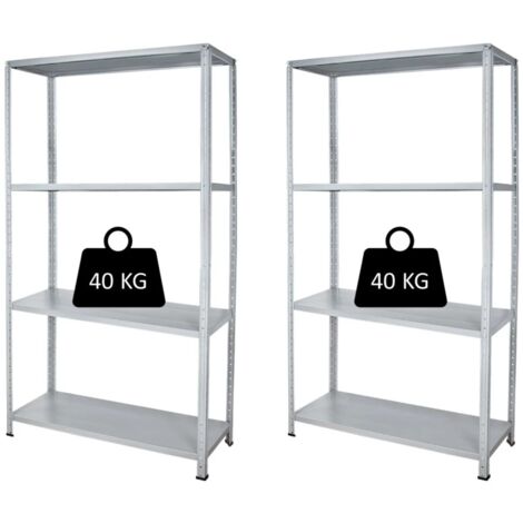 GRIMA PACCO DOPPIO CON 2 SCAFFALI COMPLETI 60 X 30 X 140 CM 4 RIPIANI 40 KG