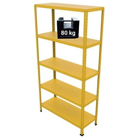 Scaffale Ettore Bulloni Grima in Acciaio Color Giallo L 100 X P 40 X H 187 Cm