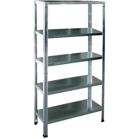 scaffale metallico in kit grima zincato con 5 ripiani e portata totale 325 kg, 100x40x185 cm