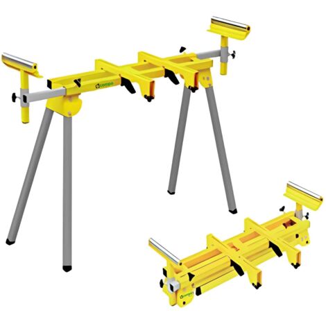 cavalletto-cerrello-supporto pieghevole compa per troncatrici universale. con rulliere laterali allungabili.