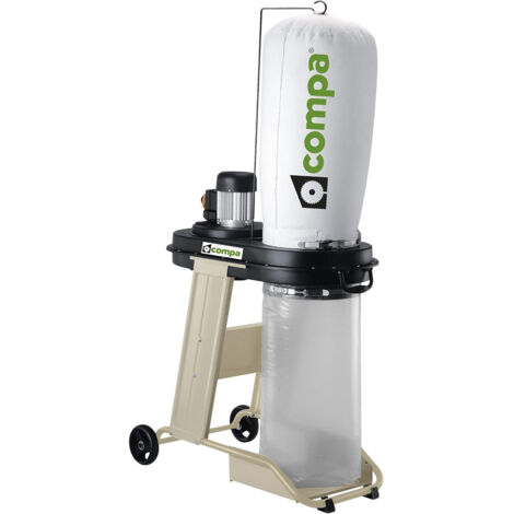 ASPIRATORE TRUCCIOLI POLVERE DOPPIO SACCO CARRELLATO 600m3/h 550W 65Lt COMPA
