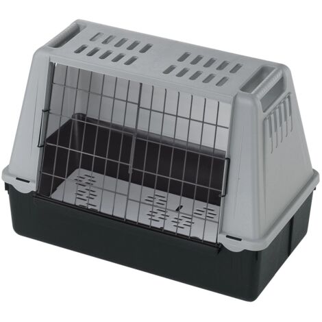 atlas car mini trasportino d'auto per cani 72 x 41 x h 51 cm grigio - ferplast. (1/6)