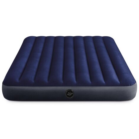 materasso matrimoniale gonfiabile intex airbed dura-beam standard classic  downy colore blu con pompa manuale e