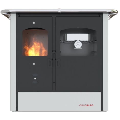 cucina a legna con forno vulcania "atena" bianco 8,35 kw