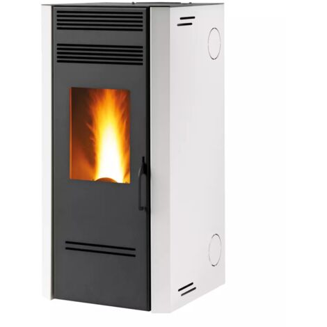 stufa a pellet ventilata e canalizzata caris "bluma" bianco 7,1 kw
