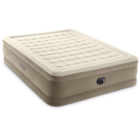 materasso matrimoniale autogonfiante intex "airbed ultra push" colore beige, 152x203x46 cm - cod. 64428nd