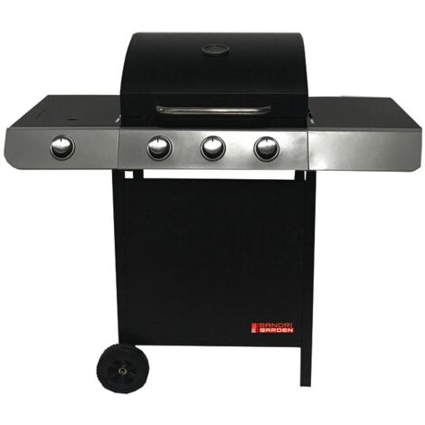 barbecue a gas sandrigarden "cuba" 3 bruciatori e fornello laterale 110x51x100 cm