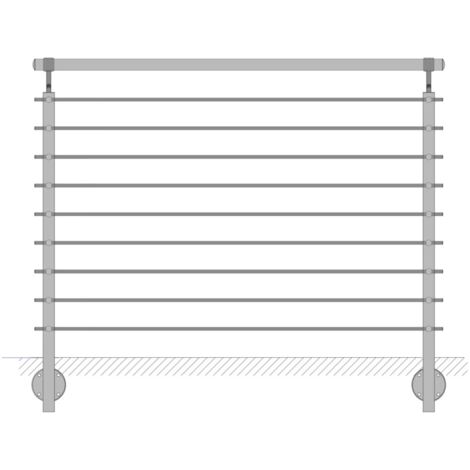 parapetto modulare certificato in acciaio inox aisi 304 con fissaggio a parete, 150 cm- kit completo b1