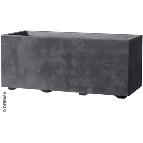 fioriera da esterno deroma "millenium" rettangolare in resina colore antracite, 99x37x39 cm