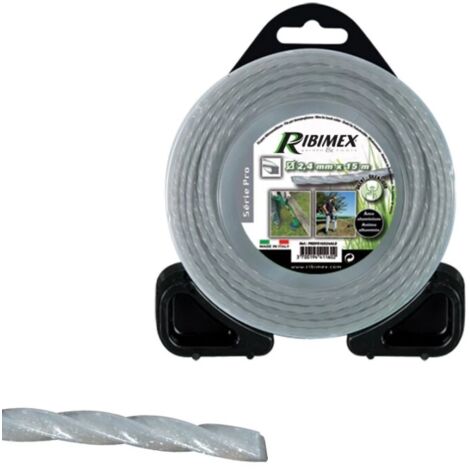 filo attorcigliato quadrato per decespugliatori ribimex 2,4 mm x 15 m