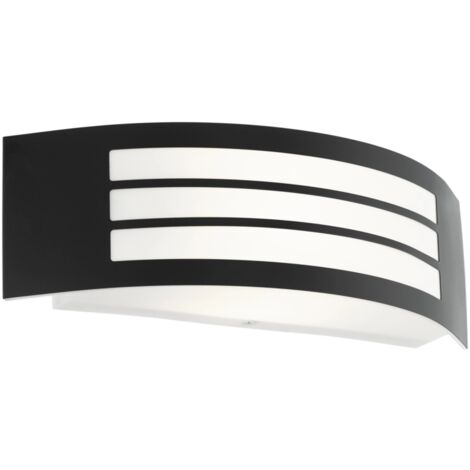 applique led da esterno eglo "leiros" nero 25w