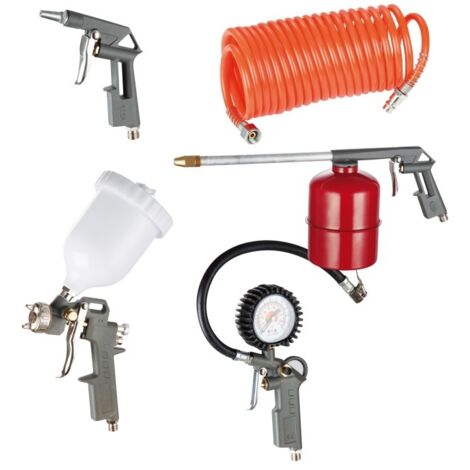 Kit GrecoShop 5 Accessori Per Compressore Con Attacco A Vite, Resistenti E Durevoli