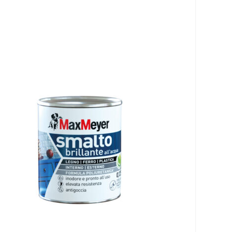 MaxMeyer Smalto Brillante all'acqua Poliuretanico Nero 0,125 l