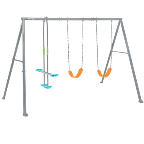 altalena intex grigio con set di gioco a 3 funzioni 343x249x203 cm - cod. 44123 (1/5)